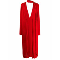 Victoria Beckham Vestido midi com detalhe de lenço - Vermelho
