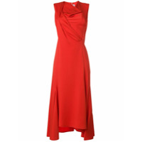 Victoria Beckham Vestido midi com drapeado - Vermelho