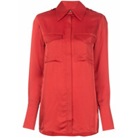 Victoria Victoria Beckham Camisa mangas longas com bolso no busto - Vermelho