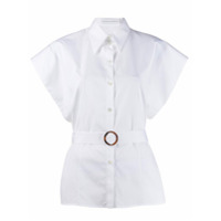 Victoria Victoria Beckham Chemise mangas curtas com cinto - Branco