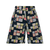 Victoria Victoria Beckham Short de alfaiataria com estampa - Preto