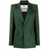 Vivienne Westwood Anglomania Blazer xadrez com abotoamento simples - Verde