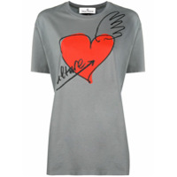 Vivienne Westwood Anglomania Camiseta de algodão com estampa de coração - Cinza