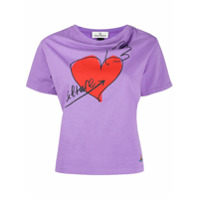 Vivienne Westwood Anglomania Camiseta decote drapeado com estampa de coração - Roxo
