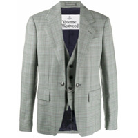 Vivienne Westwood Blazer abotoamento simples com sobreposição - Preto