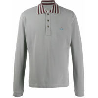 Vivienne Westwood Camisa polo mangas longas com logo bordado - Cinza