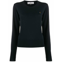Vivienne Westwood Suéter de tricô com logo bordado - Azul
