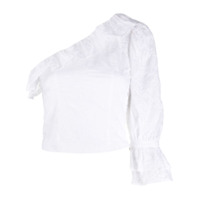 Wandering Blusa assimétrica com detalhe bordado - Branco