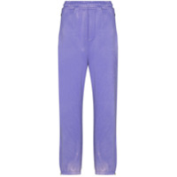 We11done Calça esportiva com logo refletivo e efeito manchado - Roxo