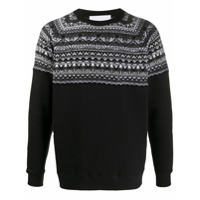 White Mountaineering round neck knitted jumper - Preto