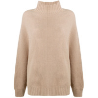 Wolford Suéter oversized com gola alta - Marrom