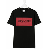 Woolrich Kids Camiseta de algodão com estampa de logo - Preto