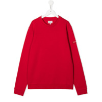 Woolrich Kids Moletom decote careca com patch de logo - Vermelho