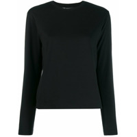 Y-3 Blusa mangas longas com estampa de logo - Preto