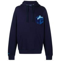 YMC long sleeve embroidered logo hoodie - Azul