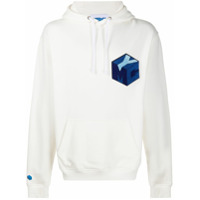 YMC long sleeve embroidered logo hoodie - Branco