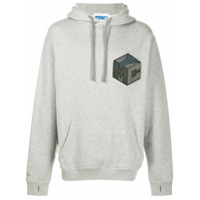 YMC long sleeve embroidered logo hoodie - Cinza