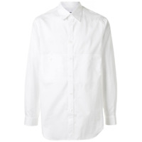 Yohji Yamamoto Camisa longa com barra curvada - Branco