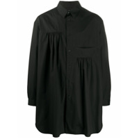 Yohji Yamamoto Camisa oversized com pregas - Preto
