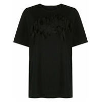 Yohji Yamamoto Camiseta com aplicação trançada - Preto