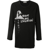 Yohji Yamamoto Camiseta Isolation com mangas longas - Preto