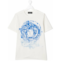 Young Versace Camiseta de algodão com estampa Medusa - Branco