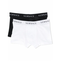Young Versace Conjunto 2 cuecas boxer com logo - Preto