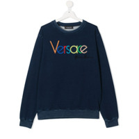 Young Versace TEEN logo-print sweatshirt - Azul