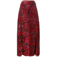 Y/Project Saia longa com bordado floral - Vermelho