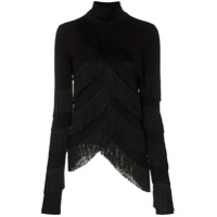 Y/Project Suéter gola alta com franjas - Preto