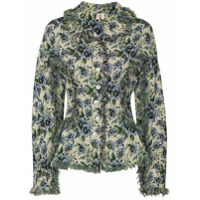 yuhan wang floral-print button-down jacket - Neutro