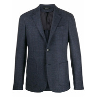 Z Zegna Blazer chevron com abotoamento simples - Azul