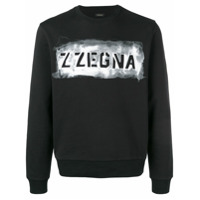 Z Zegna logo waterpaint print sweatshirt - Preto