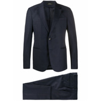 Z Zegna Terno com abotoamento simples de lã - Azul