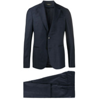 Z Zegna Terno com abotoamento simples de lã - Preto