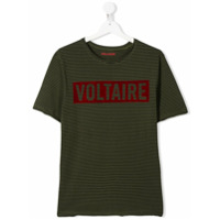 Zadig & Voltaire Kids Camiseta Kita com estampa de listras - Verde