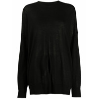 Zadig&Voltaire Suéter de cashmeree tricô com fenda frontal - Preto