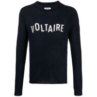 Zadig&Voltaire Suéter Kennedy de cashmere com logo - Azul