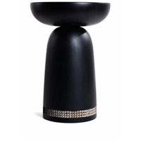 Zanat Nera Stool - 3 Rows Carved Reshma 3 Rows White On Black - Preto