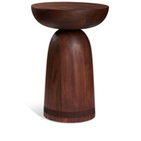 Zanat Nera Stool - 3 Rows Carved Reshma - Marrom