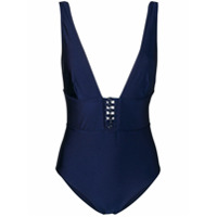 Zimmermann Bowie button-detail swimsuit - Azul